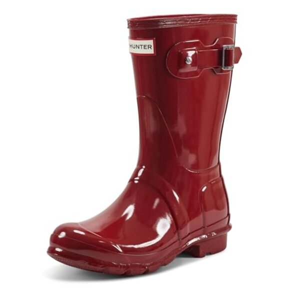 Hunter Women's Original Short Gloss Rain Boots, Military Red, 5 - Picture 1 of 1
